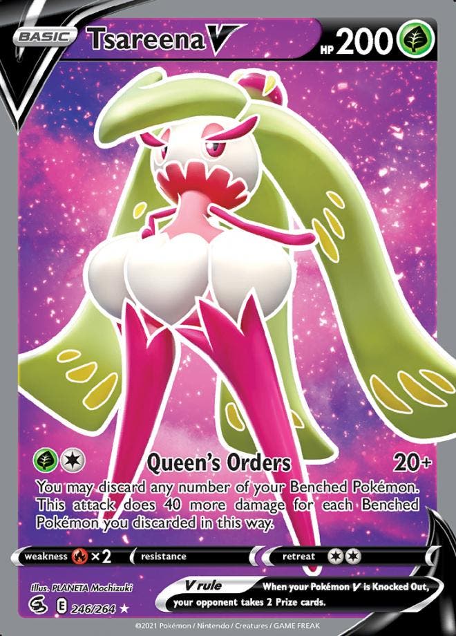 Tsareena V 246/264 (Fusion Strike), Hobby en Vrije tijd, Verzamelkaartspellen | Pokémon, Losse kaart, Nieuw, Foil, Ophalen of Verzenden
