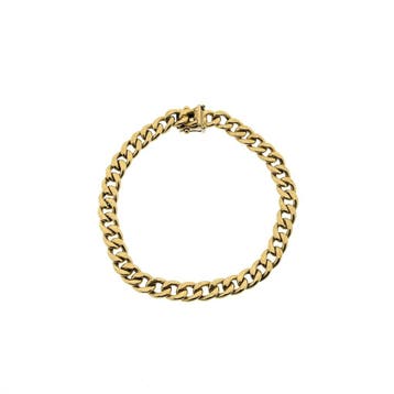 Gouden gourmet schakelarmband., Ophalen of Verzenden, Gebruikt, Goud, Goud
