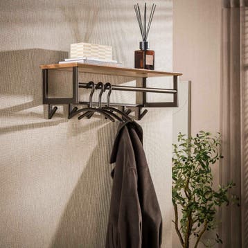 *WOONWINKEL* Stalen Kapstok Met Eikenhoutlook Plank, Verzenden, Nieuw