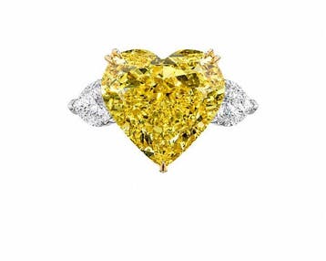 Ring - 14 karaat Witgoud, Geel goud - 10.09ct. tw. Geel, Nieuw
