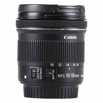 Canon EF-S 10-18mm f/4.5-5.6 IS STM met garantie, Gebruikt, Canon, Canon EF-S, Groothoeklens