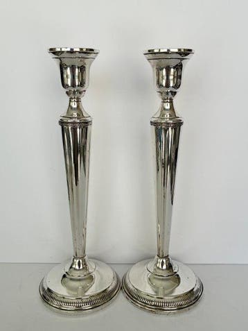 American - Kaarsenhouder (2) - Zilver - Sterlingzilver, Antiek en Kunst