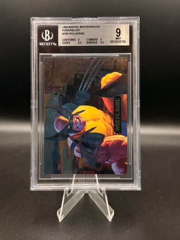 Beckett 9 1994 Marvel Masterpieces Powerblast Wolverine 9 of, Hobby en Vrije tijd, Verzamelkaartspellen | Overige, Verzenden, Zo goed als nieuw