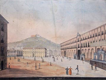 Scuola napoletana (XIX) - Il palazzo reale di Napoli