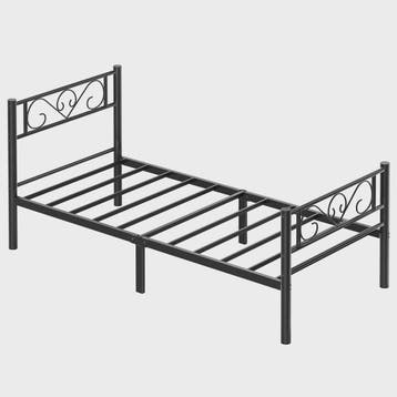 Stijlvol Metalen Bedframe 90x200 cm - Zwart, Verzenden, Nieuw
