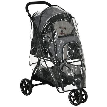 TRUUSK Huisdierbuggy - Inklapbaar - Regenhoes - Veiligheidsl, Verzenden, Nieuw