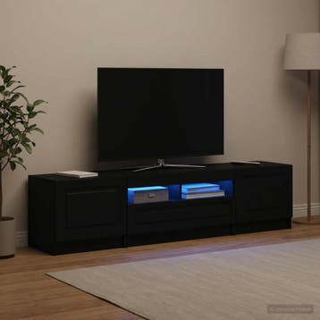 vidaXL LED tv-meubel UTRECHT 3 st Zwart Bewerkt hout, Minder dan 50 cm, Verzenden, Nieuw, Minder dan 100 cm