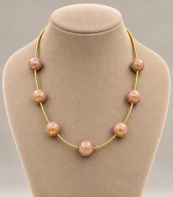Murano-glas - Halsketting - ketting van 24K goudblad