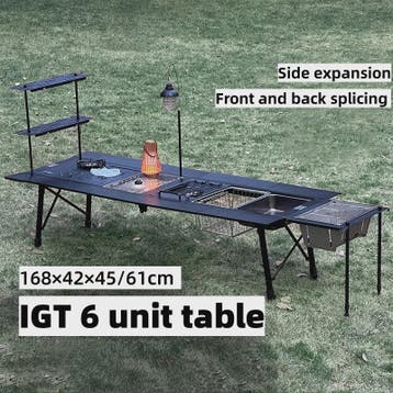 Tryhomy Outdoor Camping IGT Tafel - 6 Unit Aluminium Opvouwb, Huis en Inrichting, Verzenden, Nieuw