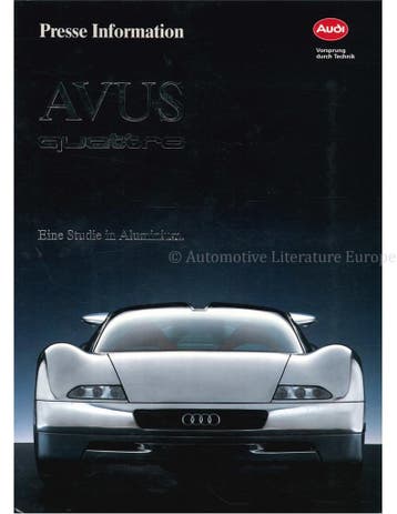 1992 AUDI AVUS QUATTRO PERSMAP DUITS, Nieuw, Audi, Author