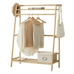 [en.casa] Bamboe kledingrek Föglö met kapstok 100x40x139 cm, Verzenden, Nieuw