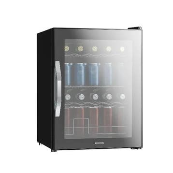 Drankkoelkast Tafelmodel 60L Zwart Vrijstaand Glazen deur, Witgoed en Apparatuur, Koelkasten en IJskasten, Zonder vriesvak, Minder dan 85 cm