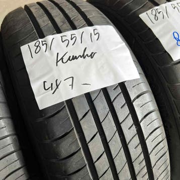 4 x Kumho 185-55-15 Zomerbanden 7mm, Gebruikt, 15 inch, Band(en), Personenwagen