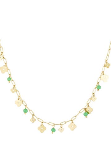 Goudlief Ketting clover basic - groen (Hangerkettingen), Verzenden, Nieuw, Zilver, Overige materialen
