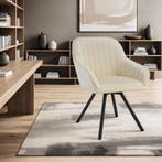 Draaibare fluwelen stoel Snug, gestoffeerd - crème, Set van, Verzenden, Nieuw