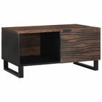 vidaXL Salontafel Walnotenhout 80 x 50 x 40 cm Bewerkt hout, Verzenden, Nieuw, 50 tot 100 cm, Minder dan 50 cm