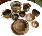 Jardinière (9) - Verguld messing, Verguld brons - Tuinbakken, Antiek en Kunst, Curiosa en Brocante