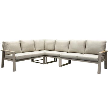 Lola dining hoek loungeset 5 delig verstelbare tafel latte, Ophalen of Verzenden, Nieuw, Aluminium