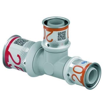 Uponor S-Press Plus PPSU perskoppeling Ø25x20x20 T-stuk, Verzenden, Nieuw
