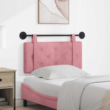vidaXL Hangend hoofdbord Roze Fluweel, Verzenden, Nieuw, Stof