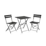 *WOONWINKEL* Brafab Ponte Balkonset Zwart Staal, Tuin en Terras, Tuinsets en Loungesets, Verzenden, Nieuw