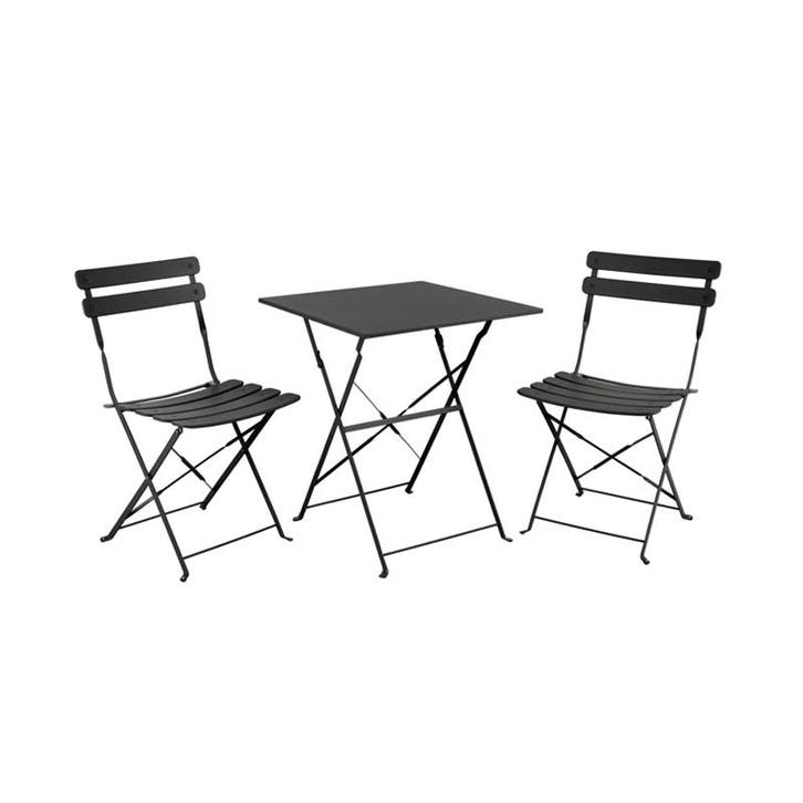 *WOONWINKEL* Brafab Ponte Balkonset Zwart Staal, Tuin en Terras, Tuinsets en Loungesets, Nieuw, Verzenden