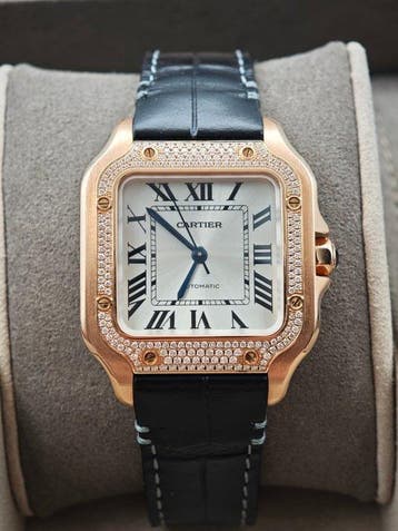 Cartier - Santos de Cartier Medium Factory Diamonds -, Nieuw