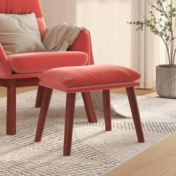vidaXL Voetenbank 45x29,5x35 cm fluweel roze, Huis en Inrichting, Banken | Voetenbanken en Poefen, Verzenden, Nieuw