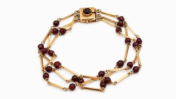 Armband - 18 karaat Geel goud Granaat - Granaat, Sieraden, Tassen en Uiterlijk, Nieuw