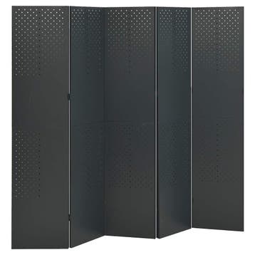 vidaXL Kamerscherm met 5 panelen 200x180 cm staal, Verzenden, Nieuw
