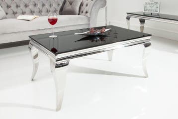 Elegante salontafel MODERN BAROK 100cm zilver met zwart, Ophalen of Verzenden, Nieuw