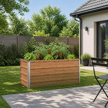 vidaXL Verhoogd Tuinbed Houtbruin 100 x 40 x 55 cm, Verzenden, Minder dan 60 cm, Nieuw, Metaal