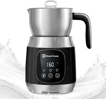 Luxe Melkopschuimer RVS 600ml | Tweedekansje | OP=OP, Witgoed en Apparatuur, Ophalen of Verzenden, Gebruikt, Elektrische melkopschuimer