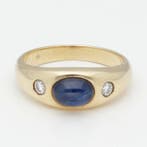Ring - 14 karaat Geel goud Saffier - Diamant, Sieraden, Tassen en Uiterlijk, Ringen, Nieuw