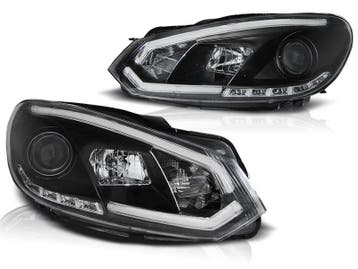 Koplampen VW Golf VI Tube Light LED zwart, Ophalen of Verzenden, Nieuw