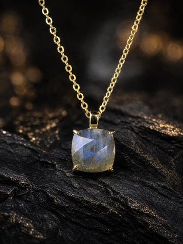 labradoriet Ketting van 925 sterlingzilver | 14K goud