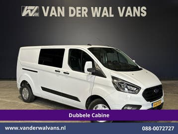Ford Transit Custom | 2.0 TDCI 130pk L2H1 Dubbele Cabine, Auto's, Gebruikt, Euro 6, Wit, Dealer onderhouden