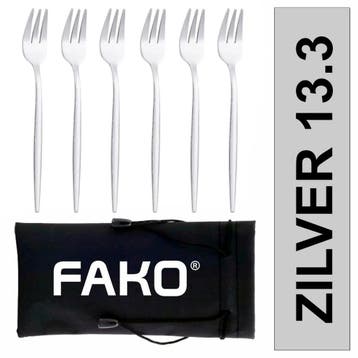 Fako Bijoux - Gebaksvork / Dessertvork Smal - 13cm - Zilver, Verzenden, Nieuw