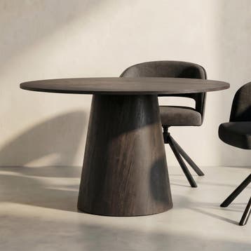 *WOONWINKEL* Ronde Eettafel Met Ronde Voet Donkerbruin, Huis en Inrichting, Tafels | Eettafels, Verzenden, Nieuw