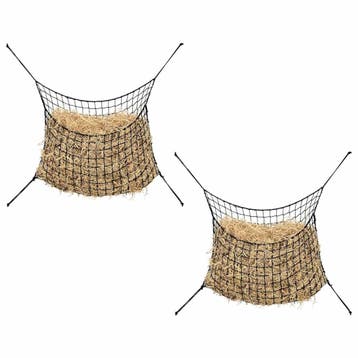 vidaXL Hooinetten 2 st 75x50 cm rond polypropeen zwart, Verzenden