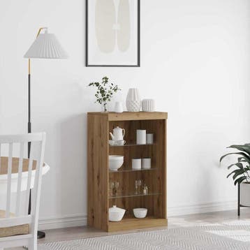 vidaXL LED Sideboard Artisan Eiken 60,5 x 37 x 100 cm, Minder dan 50 cm, Verzenden, 100 tot 150 cm, Nieuw