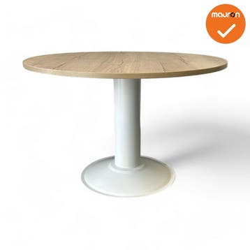 Mauforce Ronde tafel - 120 cm - Trompetvoet in kleur naar..., Vergader- of Presentatieruimte, Ophalen of Verzenden, Gebruikt, Tafel