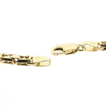 Gouden koningsschakel ketting met staafjes | 56 cm, Sieraden, Tassen en Uiterlijk, Kettingen, Ophalen of Verzenden, Gebruikt, Goud