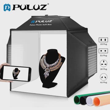 Puluz 40cm Fotostudio Lightbox Softbox Kit met 4 Kleuren Ach, Verzenden, Nieuw