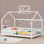 Kinderbed Hesel huisbed met uitvalbeveiliging 90x200 cm wit, Kinderen en Baby's, Kinderkamer | Bedden, Verzenden, Nieuw
