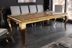 Design eettafel MODERN BAROK 200cm naturel goud teakhout, Ophalen of Verzenden, Nieuw