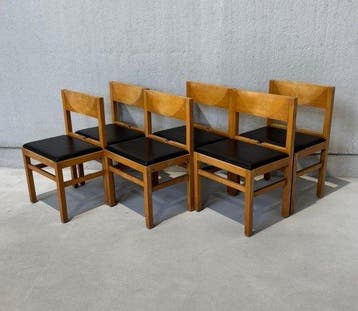 Zitgroep - hard hout - Een set van zes stoelen, Antiek en Kunst