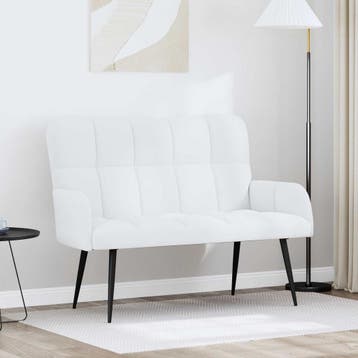vidaXL 2-Zits Sofa Wit 115 x 61 x 87 cm Stof, Verzenden, Minder dan 150 cm, Stof, Nieuw