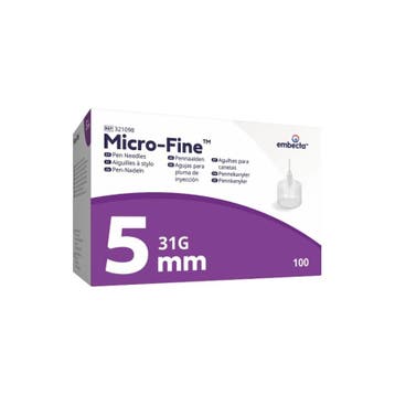 embecta Micro-Fine™ Pennaalden 0,25 x 5 mm 31G 100 stuks, Verzenden, Nieuw