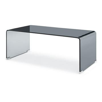 Salontafel Väsas gehard glas 90x90x35 cm grijs [en.casa], Verzenden, Nieuw